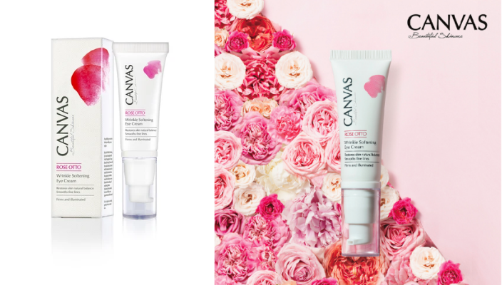 CANVAS玫瑰抗皺眼霜 $495/15ml功效媲美Botox又安全的天然抗皺成分的八胜肽，有效局部阻斷神經傳遞肌肉收縮訊息，預防及改善表情紋形成。八胜肽成分由8個天然氨基酸組成，安全、高效。眼霜同時